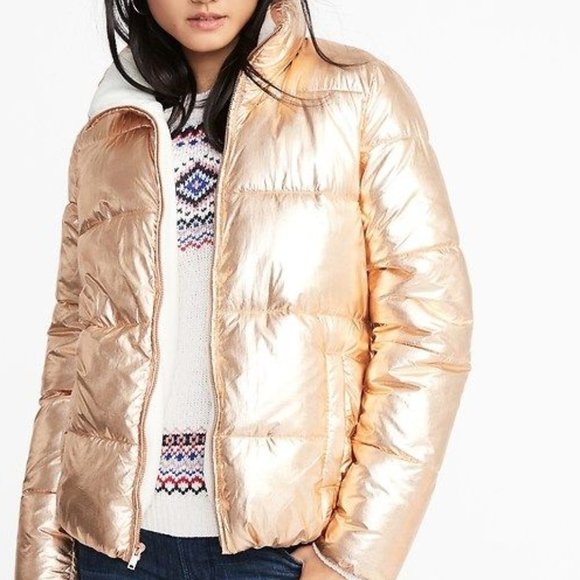Old Navy Frost-Free Metallic Puffer Jacket - Picture 1 of 9